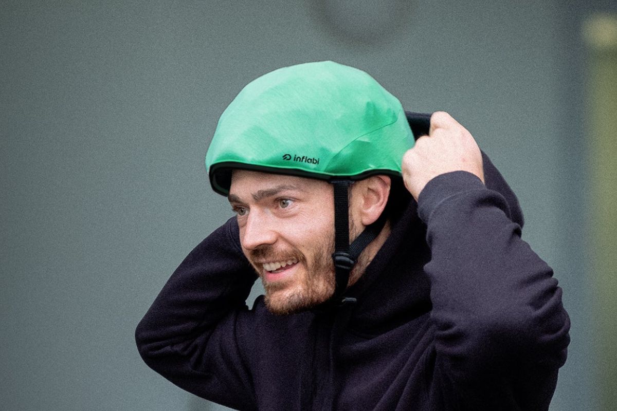 Casque de vélo gonflable