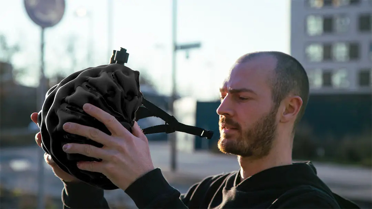 Prototype casque vélo inflabi